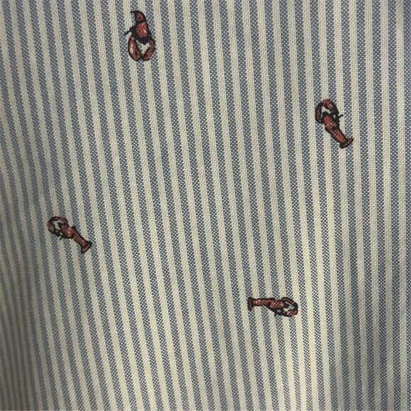 Joseph A. Bank Men's Lobster Print Button-Up Shirt Blue Size L - Picture 5 of 8